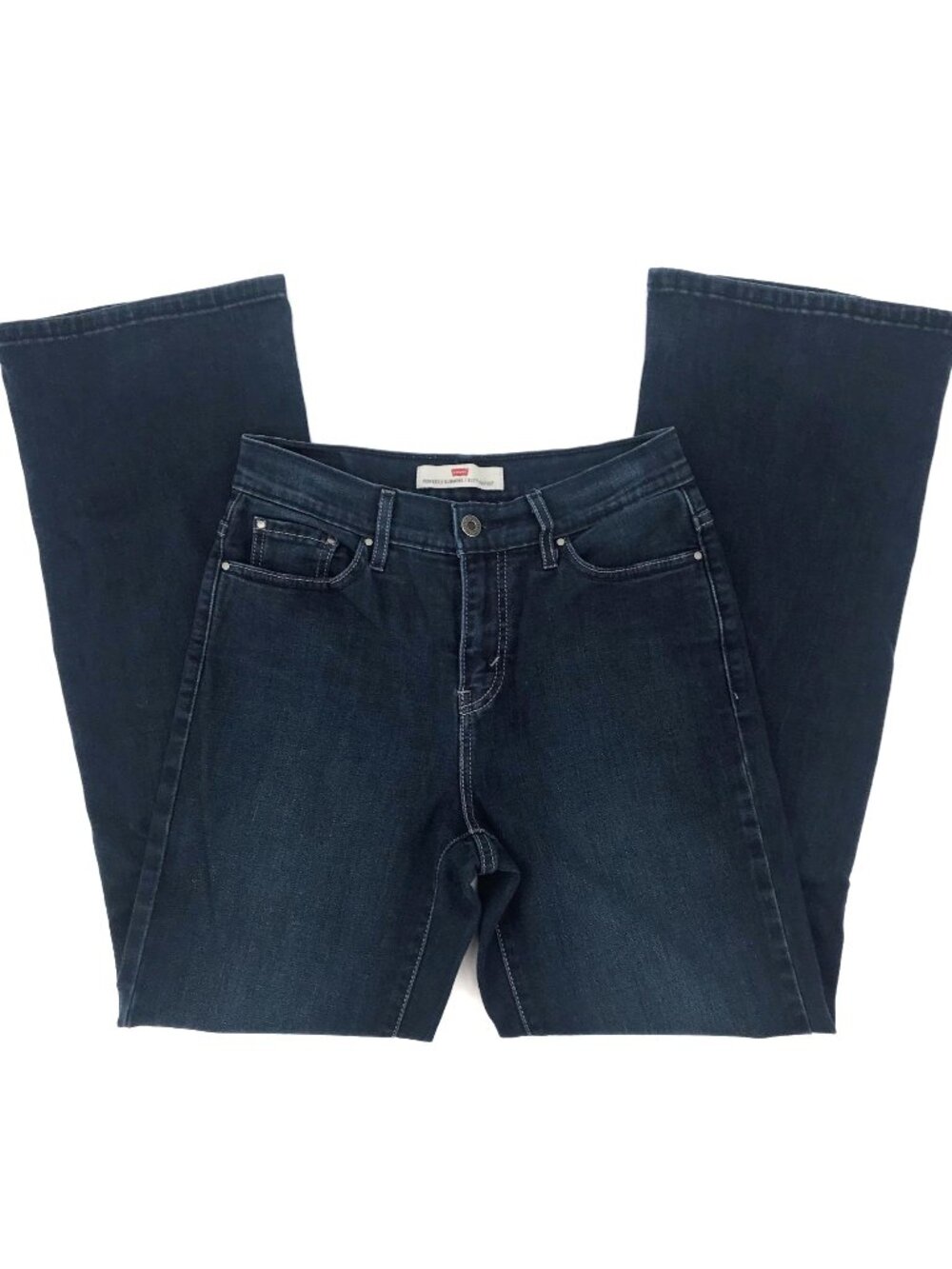 Levis Womens Perfectly Slimming 512 Blue Dark Wash Bootcut Jeans Size 6M